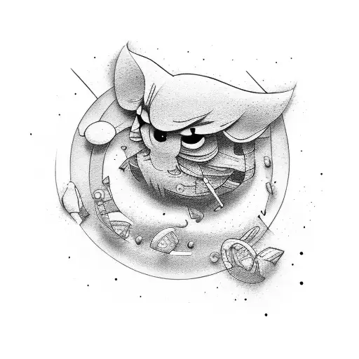 a dad and moms struggle towards their children  tattoo design idea