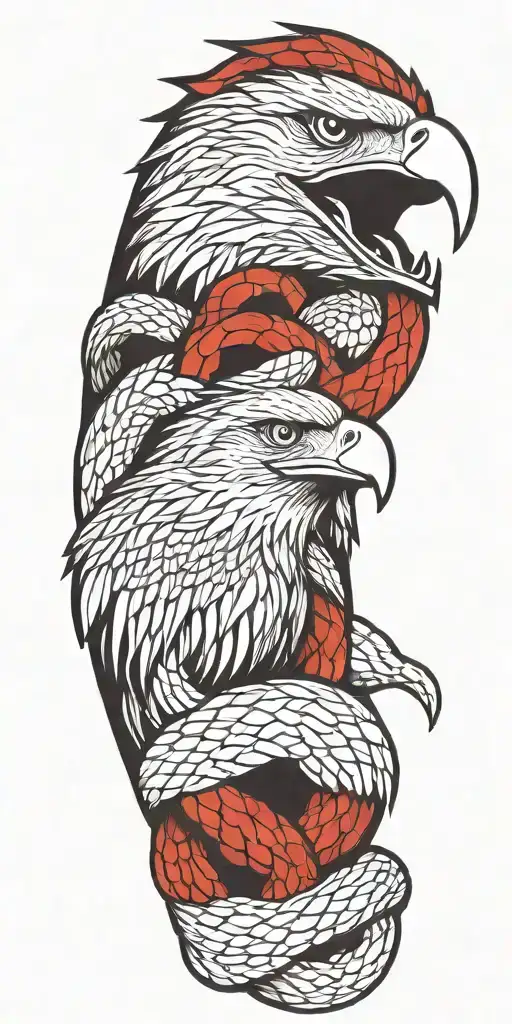 eagle and snake wrapped tattoo design idea