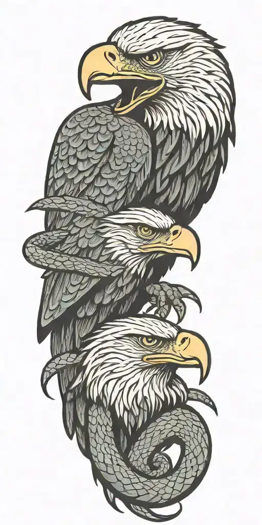 eagle and snake wrapped loosely tattoo design idea