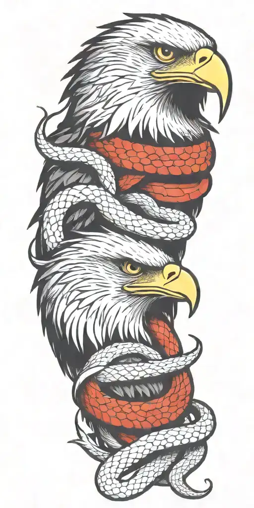 eagle and snake wrapped tattoo design idea