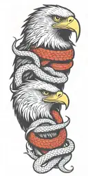 eagle and snake wrapped tattoo design idea