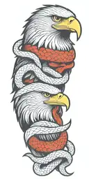 eagle and snake wrapped tattoo design idea