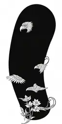 snake, wings, flowers, eagle tattoo design idea