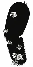 snake, wings, flowers, eagle tattoo design idea