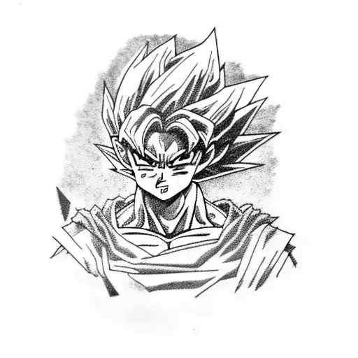 Goku with death design tattoo design idea