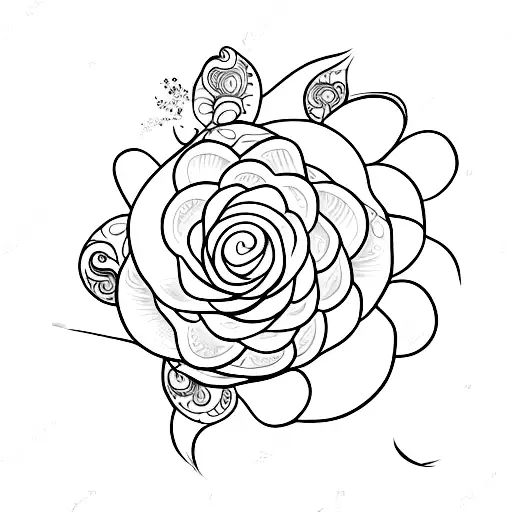 seashell flower tattoo design idea
