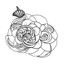 seashell flower tattoo design idea