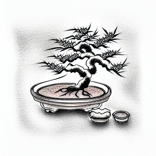 bonsai tree with words that say don't give up tattoo design idea