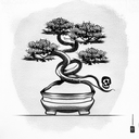 skull with bonsai tree and Cobra  tattoo design idea