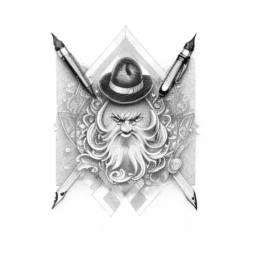a fountain pen that is writting "Bartleby" tattoo design idea
