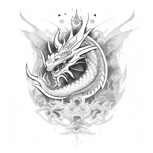 dragon Aurelio sol tattoo design idea