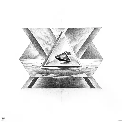 pink floyd album cover in a triangle tattoo design idea
