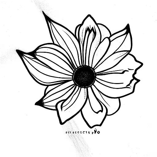 narcissus flower and cosmo flower with keep me sane as the stem of cosmo flower  tattoo design idea