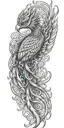 Phoenix and flames  tattoo design idea