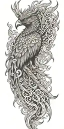 Phoenix and flames  tattoo design idea