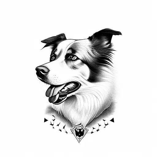 border collie tattoo design idea