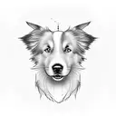 border collie puppy tattoo design idea