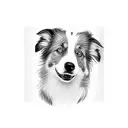border collie puppy tattoo design idea