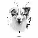 border collie puppy tattoo design idea