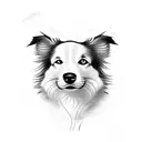 border collie puppy tattoo design idea