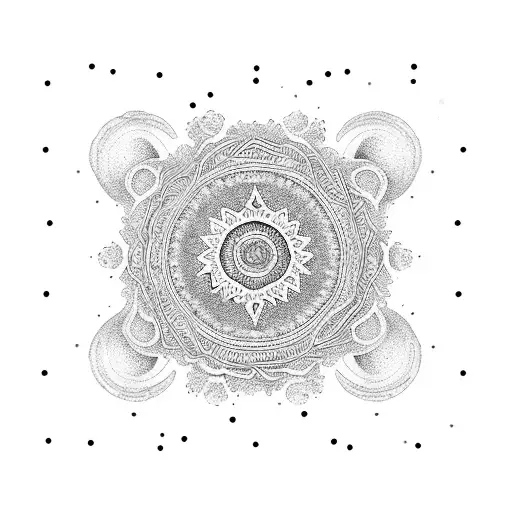 A dotwork mandala with each pet's name hidden within the intricate patterns tattoo design idea