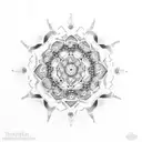 A dotwork mandala with each pet's name hidden within the intricate patterns tattoo design idea