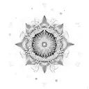 A dotwork mandala with each pet's name hidden within the intricate patterns tattoo design idea