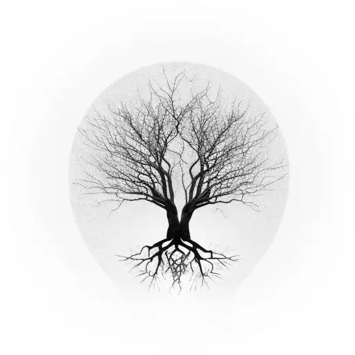 A tree with roots symbolizing the strong foundation your father provided, and branches reaching towards the sky as a representation of his everlasting presence tattoo design idea