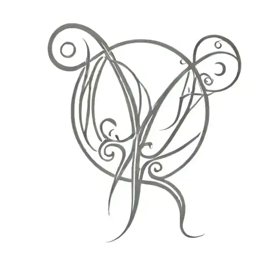 MH letters Ambigram tattoo design idea