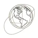 continuous line earth globe tattoo design idea