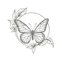 Minimalist  April 20 1997 with butterfly and feather tattoo design idea