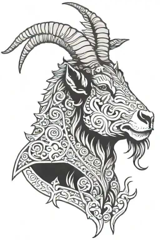 goat 666 tattoo design idea