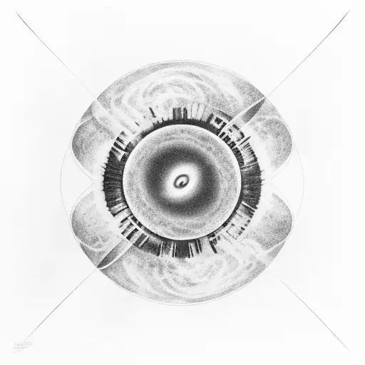 black hole "gargantua" from the film "interstellar"  tattoo design idea