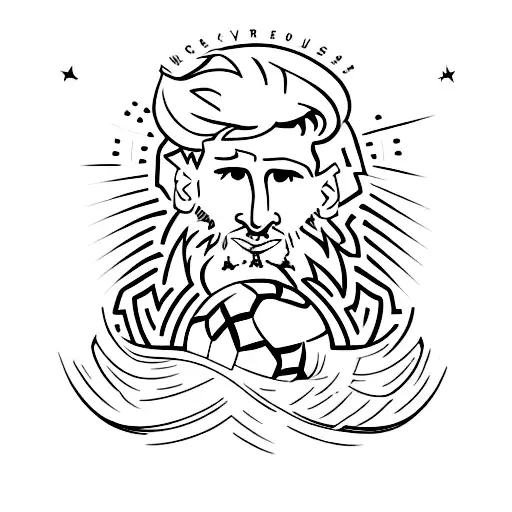 messi with worldcup tattoo design idea