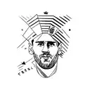 messi with worldcup tattoo design idea