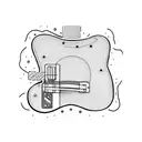 fender amplifier with a giant tangle on black instrument cables leading to a fender telecaster tattoo design idea