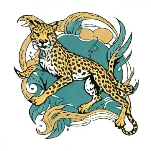 cheetah running tattoo design idea