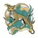 cheetah running tattoo design idea