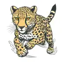 cheetah running tattoo design idea