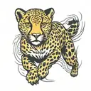 cheetah running tattoo design idea