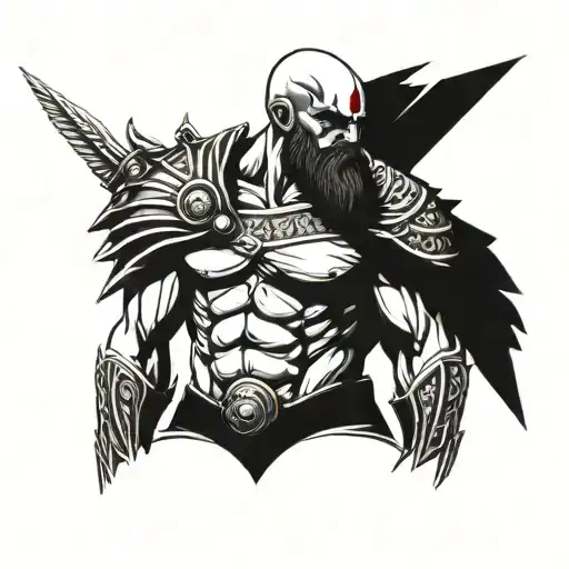 kratos god of war wing spread roman warriors tattoo design idea