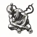 shaolin monk meditating tattoo design idea