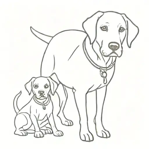 tattoo representing my son and dog together tattoo design idea
