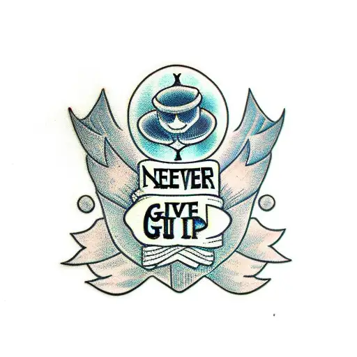 never give up tattoo design idea
