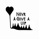 never give up With a date tattoo design idea