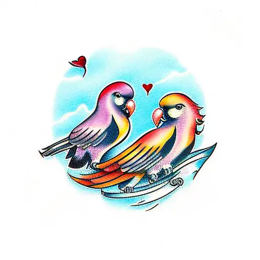 love birds tattoo design idea