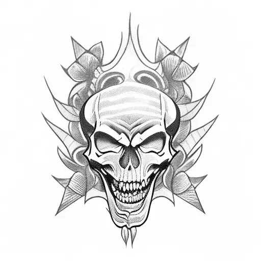 skeleton jester tattoo design idea