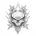 skeleton jester tattoo design idea