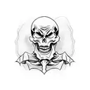 skeleton jester tattoo design idea
