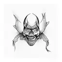 skeleton jester tattoo design idea
